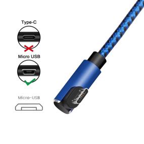 img 1 attached to 🔌 CTREEY Micro USB Cable, 90 Degree 3 Pack 10FT Long Premium Nylon Braided Android Fast Charger USB to Micro USB Charging Cable for Samsung Galaxy S7 Edge/S6/S5 - Blue (3 Pack 10FT x3)