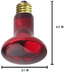 img 3 attached to 🦎 DGE Reptile Basking Spot Bulb, 100W Infrared Heat Lamp for Bearded Dragon - Red Light Bulbs for Reptiles and Amphibians (2 Pack)