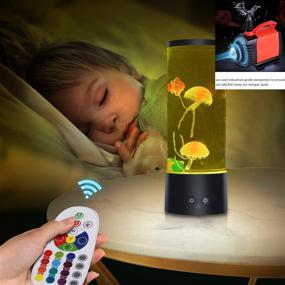 img 2 attached to 🎁 Jellyfish Lava Lamp: 16 Colors Changing Mood Light Gift with USB - Perfect Home Decoration for Kids, Men, and Women