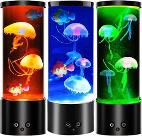 img 4 attached to 🎁 Jellyfish Lava Lamp: 16 Colors Changing Mood Light Gift with USB - Perfect Home Decoration for Kids, Men, and Women