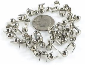 img 1 attached to 💯 100 Pcs Bright Nickel Finish 2 Prong Steel Round 4.5mm Nailhead Studs/Sports