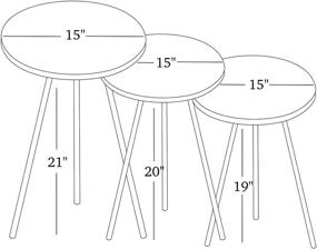 img 1 attached to Set Nesting END Tables Nightstand Furniture for Living Room Furniture