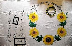 img 4 attached to 🌻 Personalized Sunflower Sun Baby Monthly Milestone Blanket: Capture Memorable Moments with Newborn Girls, Ideal for Photography, Growing Infants, and Swaddling