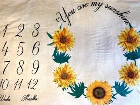 img 2 attached to 🌻 Personalized Sunflower Sun Baby Monthly Milestone Blanket: Capture Memorable Moments with Newborn Girls, Ideal for Photography, Growing Infants, and Swaddling