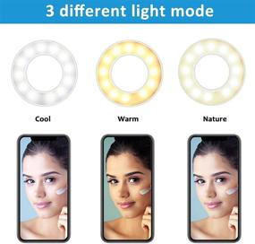 img 3 attached to VARIPOWDER Selfie Ring Light with Cell Phone Holder Stand - Flexible Arms, 3 Lighting Modes, 10 Brightness Levels - Compatible with Android & iPhone for YouTube, Live Stream, Makeup (White)