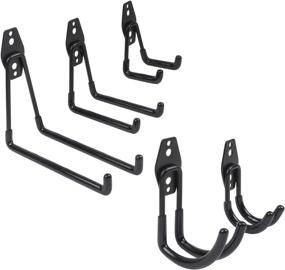 img 4 attached to 🔧 Tooc Steel Garage Hooks 5 Pack, Wall Double Hook Storage Utility, for Efficiently Organizing Power Tools, Ladders, Bicycles, Bulk Items(Black)