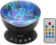 🌊 black starlight ocean wave projector - 7 color night light, mini music player & remote control logo