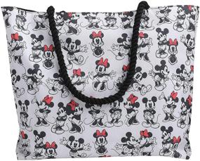 img 4 attached to Disney Tote Travel Bag with Mickey and Minnie Mouse Print