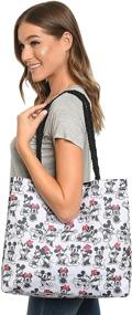 img 3 attached to Disney Tote Travel Bag with Mickey and Minnie Mouse Print