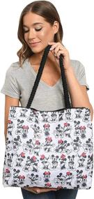 img 2 attached to Disney Tote Travel Bag with Mickey and Minnie Mouse Print