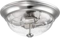 💡 stylish and modern madalyn 13&#34; brushed nickel flush mount seeded glass bowl indoor light логотип