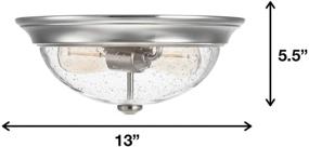 img 2 attached to 💡 Stylish and Modern Madalyn 13&#34; Brushed Nickel Flush Mount Seeded Glass Bowl Indoor Light