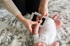 img 2 attached to 👶 Capturing Precious Moments: Pearhead Newborn Baby Handprint or Footprint Clean-Touch Ink Pad in Timeless Black