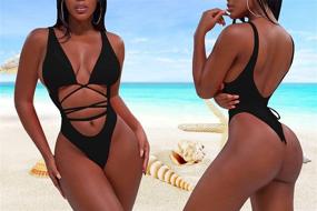 img 3 attached to 👙 Sovoyontee Women's One-Piece Swimsuits: Fashionable Medium-sized Swimwear and Cover-Ups