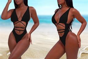 img 2 attached to 👙 Sovoyontee Women's One-Piece Swimsuits: Fashionable Medium-sized Swimwear and Cover-Ups