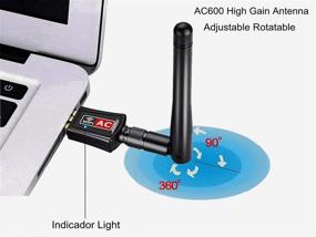 img 3 attached to 📶 OSGEAR USB WiFi Adapter 600Mbps Wireless Card Network Dongle for PC Laptop Desktop with High Gain 5dBi Antenna Dual Band 802.11a 2.4GHz 150Mbps 5GHz 433Mbps Supports Windows 10 8 7 XP Vista Mac OS Linux