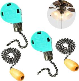 img 4 attached to Aiwode Ceiling Fan Switch: 3-Speed 4-Wire Pull Chain Switch for Fan Speed Control - Black Nickel (2-Pack)