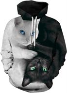 flychen men's 3d hoodie pullover with printed fashion pattern - sportswear sweatshirt logo