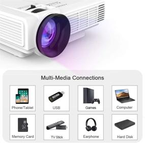 img 1 attached to 📽️ DRJ Upgrade 7500Lumens Mini Projector with 100Inch Screen - Full HD 1080P, TV Stick Compatible, Video Games, HDMI, USB, VGA, AV, PS4"