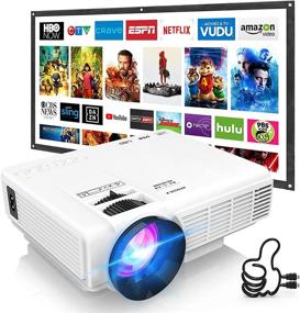 img 4 attached to 📽️ DRJ Upgrade 7500Lumens Mini Projector with 100Inch Screen - Full HD 1080P, TV Stick Compatible, Video Games, HDMI, USB, VGA, AV, PS4"