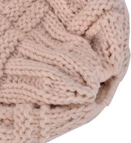 img 2 attached to 🧣 Winter Warm Beanie Tail for Women: Rosoz Ponytail Beanie - Soft Stretch Cable Knit Messy High Bun Hat