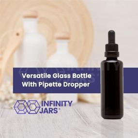 img 1 attached to 🔮 Set of 3 Infinity Jars 50ml (1.7 fl oz) Black Ultraviolet Glass Bottles with Glass Eye Droppers