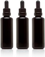 🔮 set of 3 infinity jars 50ml (1.7 fl oz) black ultraviolet glass bottles with glass eye droppers logo