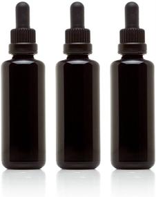 img 4 attached to 🔮 Set of 3 Infinity Jars 50ml (1.7 fl oz) Black Ultraviolet Glass Bottles with Glass Eye Droppers