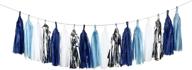 🎉 mefuny diy party garland decor: blue, navy, white, silver - tissue paper tassel for all events & occasions logo