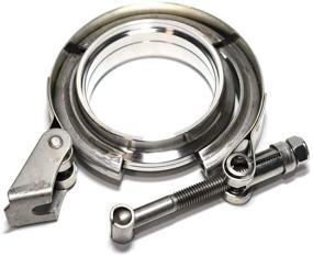 img 2 attached to 🔒 LTI 304 Stainless Steel Universal Quick Release V-Band Clamp Kit (2.5 inch) - Male Female Flanges Included