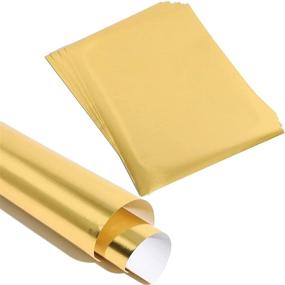 img 4 attached to 🎨 Premium Gold Metallic Foil Sheets: Ideal for Crafts, Scrapbooking, and DIY Projects - 50 Pack, 11 x 8.5 Inches