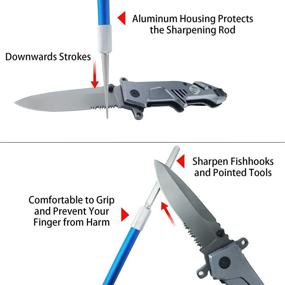 img 1 attached to 🔪 Mini Serrated Knife Sharpener with Retractable Diamond for Outdoor and Gardening Tools - Perfect for Hunting, Camping, Fishing, and Kitchen