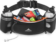 👟 anmry running belt water belts for woman and men - stay hydrated with this convenient hydration belt waist pack - 2 pockets, 2 water bottles for running, hiking, cycling, marathon, fits any phone size логотип