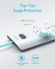 img 2 attached to 🔌 Anker Power Strip Surge Protector - 12 Outlets, 3 USB Ports, Flat Plug, 6ft Extension Cord, PowerIQ - iPhone XS/XS Max/XR/X, Galaxy - Home, Office, 4000 Joules - White