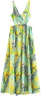 floerns women's sleeveless v-neck split floral print maxi dress - sexy summer beach style + logo