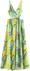 img 4 attached to Floerns Women's Sleeveless V-Neck Split Floral Print Maxi Dress - Sexy Summer Beach Style +