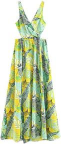 img 1 attached to Floerns Women's Sleeveless V-Neck Split Floral Print Maxi Dress - Sexy Summer Beach Style +