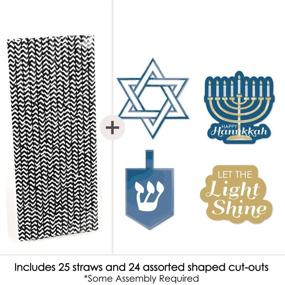 img 2 attached to 🎊 Decorative Straws for Hanukkah Celebration - Set of 24 Chanukah Party Striped Paper Straws