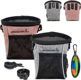 img 4 attached to 🐾 2-Pack Dog Treat Training Pouch with Waist Belt, Shoulder Strap, and Waist Clip - Collapsible Dog Bowl Included | Versatile Wearing Options, Convenient Portability for Pet Snacks, Toys, and Belongings