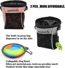 img 2 attached to 🐾 2-Pack Dog Treat Training Pouch with Waist Belt, Shoulder Strap, and Waist Clip - Collapsible Dog Bowl Included | Versatile Wearing Options, Convenient Portability for Pet Snacks, Toys, and Belongings