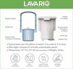 img 3 attached to 🏕️ Lavario Portable Clothes Washer: Non-Electric Washing Machine for Camping, Apartments, RV’s, Delicates - Blue & White (Made in USA)