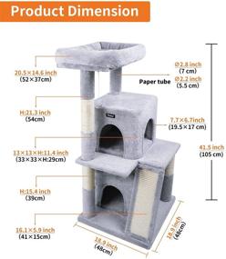 img 2 attached to 🐱 Toozey Cat Tree: A 41.5" Indoor Cat Tower with Scratching Posts, Ramp, and Top Perch - Multi-Level Cat Condo for Playful Kittens - CARB-Certified Board