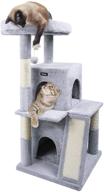 🐱 toozey cat tree: a 41.5" indoor cat tower with scratching posts, ramp, and top perch - multi-level cat condo for playful kittens - carb-certified board logo