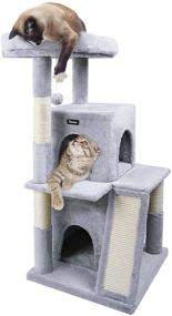 img 4 attached to 🐱 Toozey Cat Tree: A 41.5" Indoor Cat Tower with Scratching Posts, Ramp, and Top Perch - Multi-Level Cat Condo for Playful Kittens - CARB-Certified Board