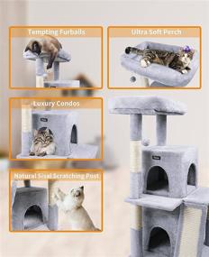 img 1 attached to 🐱 Toozey Cat Tree: A 41.5" Indoor Cat Tower with Scratching Posts, Ramp, and Top Perch - Multi-Level Cat Condo for Playful Kittens - CARB-Certified Board