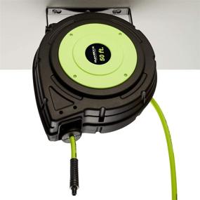 img 1 attached to Гибкий шланг с автоматическим механизмом намотки, легкий, в закрытом корпусе, в зеленом цвете "ZillaGreen