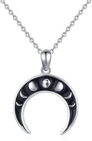 img 4 attached to 🌙 Moon Phase Necklace – 925 Sterling Silver Crescent Moon Charm Jewelry | Ideal Christmas Gifts for Women, Girls, and Teens