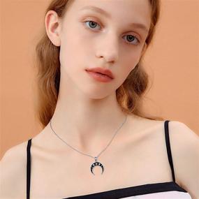 img 2 attached to 🌙 Moon Phase Necklace – 925 Sterling Silver Crescent Moon Charm Jewelry | Ideal Christmas Gifts for Women, Girls, and Teens