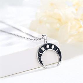 img 3 attached to 🌙 Moon Phase Necklace – 925 Sterling Silver Crescent Moon Charm Jewelry | Ideal Christmas Gifts for Women, Girls, and Teens