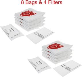 img 1 attached to 🔴 Miele HyClean 3D Efficiency Dust Bags and Filters Bundle - Type FJM, 8 Bags & 4 Filters, Red